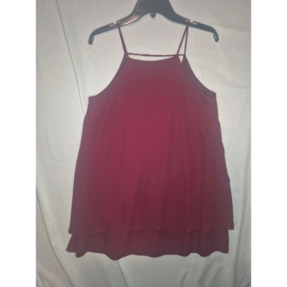 Charlotte Russe Burgundy High-Low Spaghetti Strap Flowy Cami Top Small